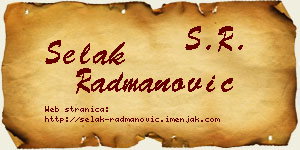 Selak Radmanović vizit kartica